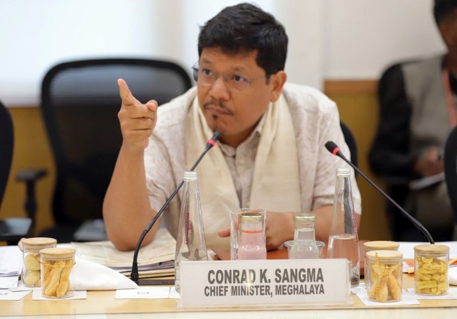 Meghalaya Chief Minister Conrad K. Sangma during a meeting of Chief Ministers of the Northeastern states hosted by NITI Aayog in New Delhi on June 12, 2026. (IANS Photo)