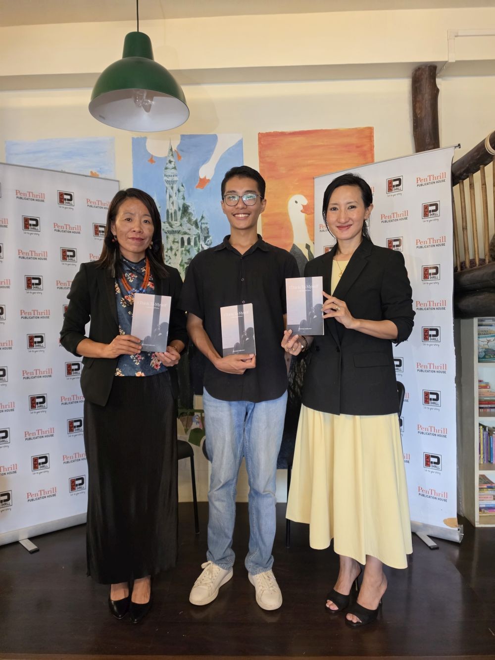 L-R: Publisher, Vishü Rita Krocha, Menang Longkumer, & Author & Poet, Dr. Avinuo Kire during the formal launch of ‘I Think to Myself’ at The BookHome, Billy Graham Road in Kohima on June 19.