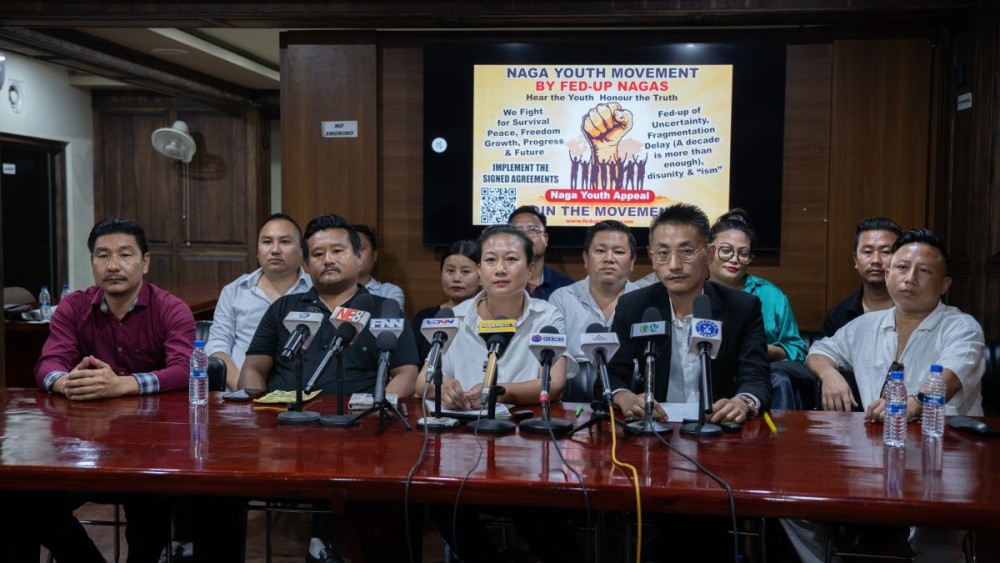 Members of Fed-Up Nagas during a press conference at Oak House, Dimapur on June 4. (Morung Photo)