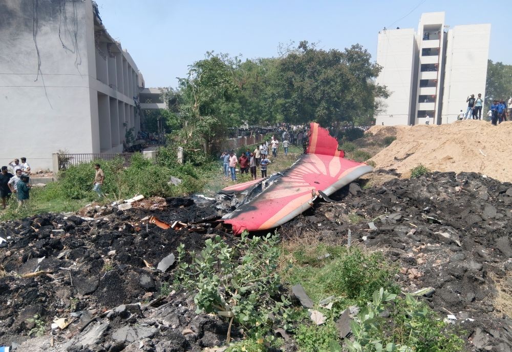Debris of Air India Flight AI171 seen at the crash site, in Ahmedabad on June 12, 2025. (IANS File Photo)