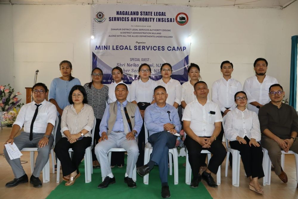 Officials during the free mini legal services camp held in Niuland on June 6.