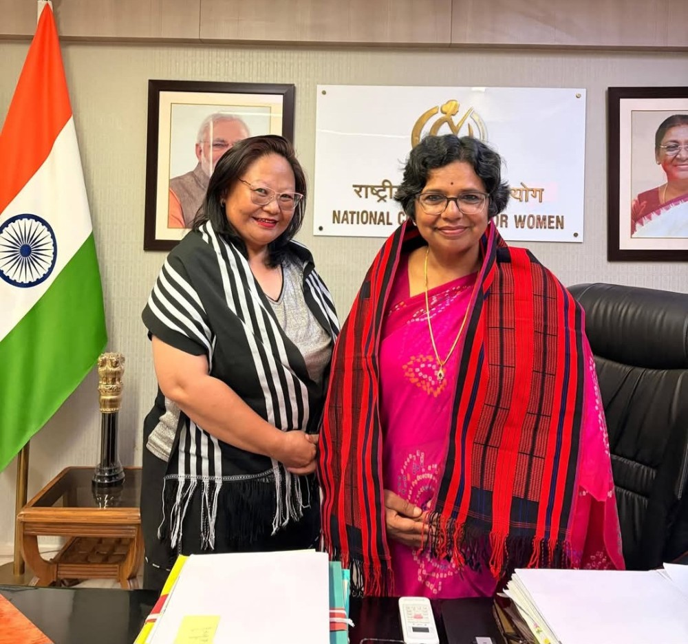 BJP Mahila Morcha Nagaland president Tsachola Rothrong along with NCW chairperson Vijaya Rahatkar in New Delhi on June 2.