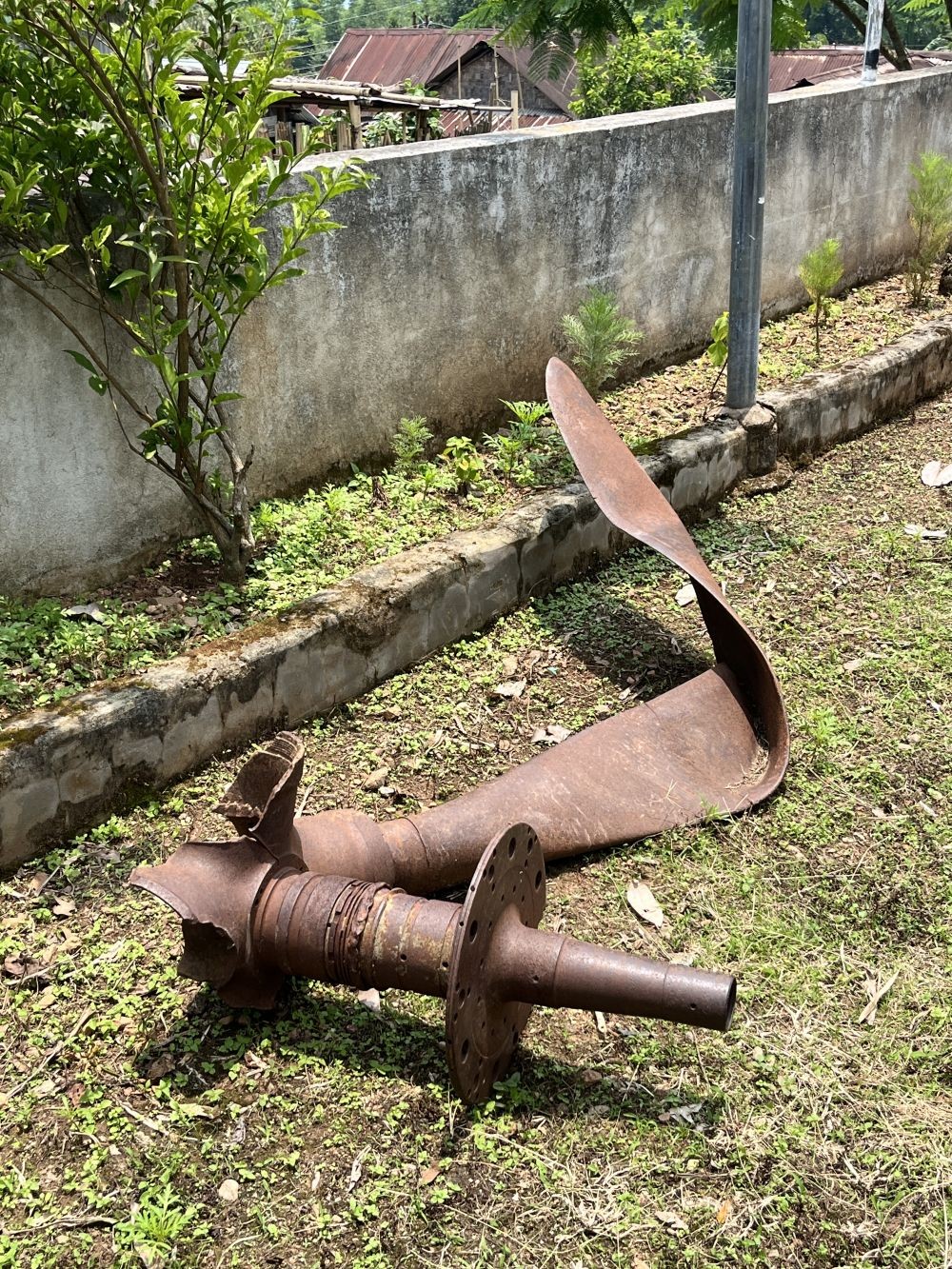 A propeller from a World War II aircraft remains preserved at Mungya village. (Morung Photo)