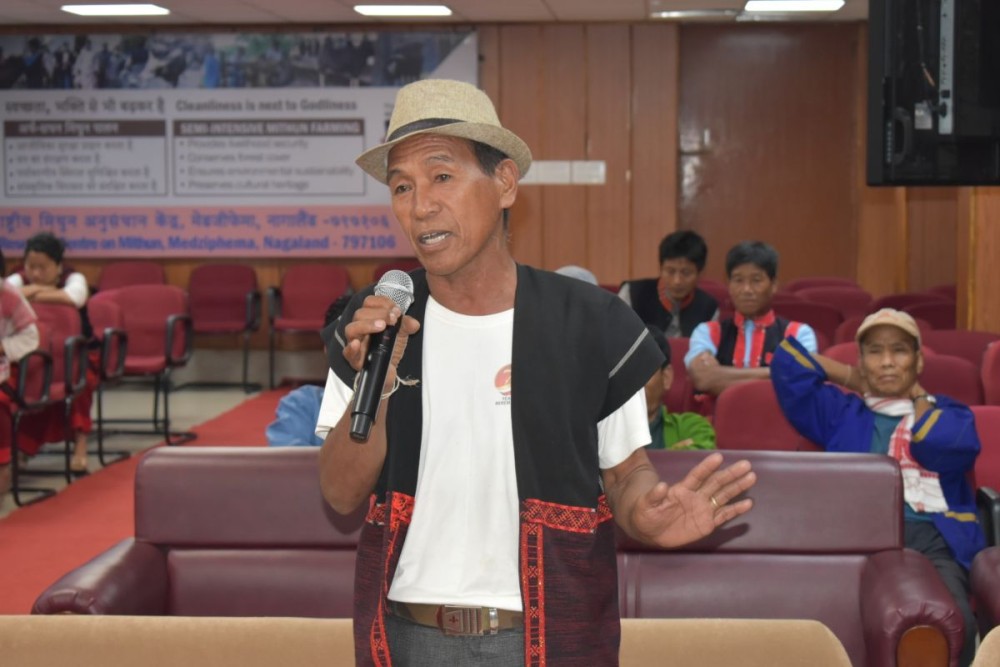 A participant sharing his thoughts during the training programme.