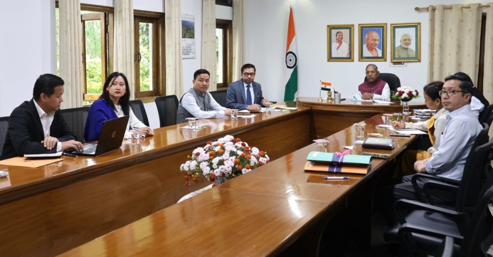 Nagaland Governor Nand Kishore Yadav and others during a a review meeting of the Investment and Development Authority of Nagaland IDAN at Lok Bhavan Kohima on July 7. (Photo Courtesy:  PRO LOk Bhavan)