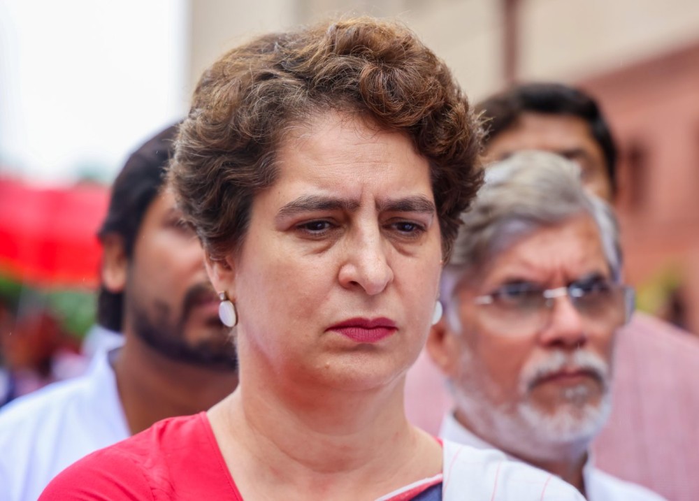New Delhi: Congress General Secretary and Wayanad MP Priyanka Gandhi Vadra at the Parliament House complex during the Monsoon Session of Parliament in New Delhi on Tuesday, July 21, 2026. (Photo: IANS/Prem Nath Pandey)