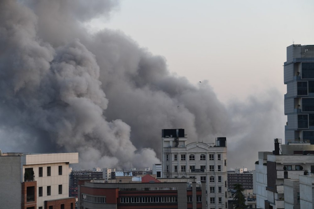 Tehran: This photo taken on March 6, 2026 shows smoke after an explosion in Tehran, Iran. (Xinhua via IANS)