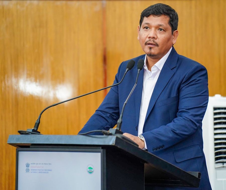 Meghalaya Chief Minister Conrad K. Sangma addresses the National Conference on "NextGen Administrative & e-Gov Reforms" in Shillong, Meghalaya, on July 13, 2026. (IANS/X/@SangmaConrad Photo)