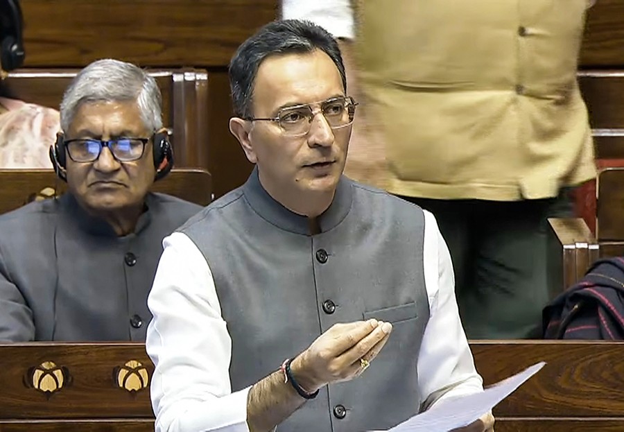 Union MoS Jitin Prasada speaks in the Rajya Sabha during the Winter Session of Parliament, in New Delhi on December 12, 2025. (IANS/Video Grab/Sansad TV File)
