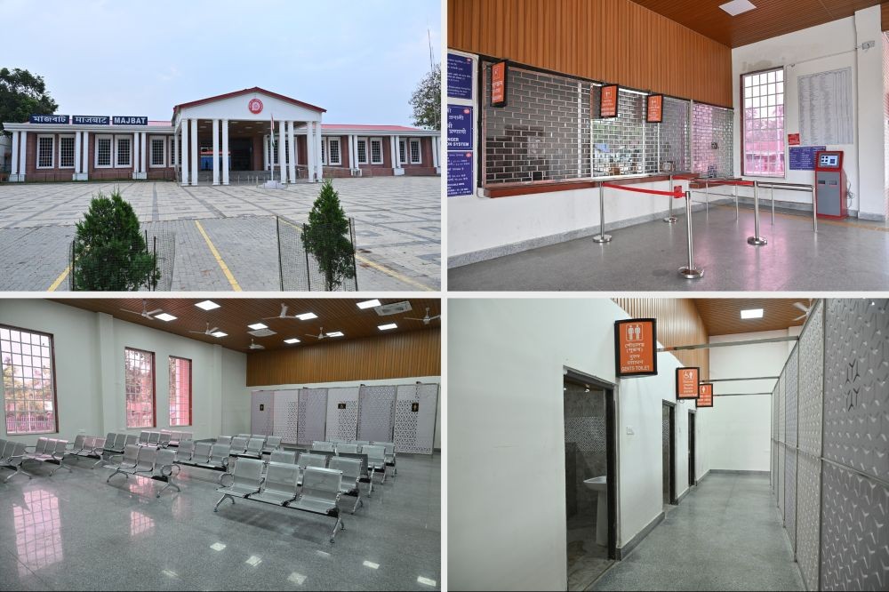 Frontal view of the redeveloped Majbat railway station. (Photo Courtesy: NFR)