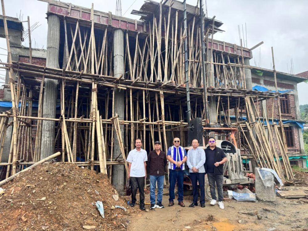 Er Sungtiba Amer and others during inspection to new Deputy Commissioner’s Office Complex at Wokha.