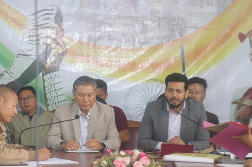 Advisor and Chairman of the District Planning and Development Board, Zunheboto, K Tokugha Sukhalu, addresses the Board members on July 18. (Morung Photo)