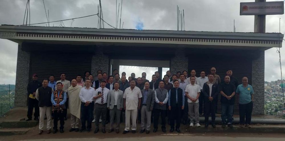 CHK officials and Chakhesang leaders during the dedication of emergency public utility facility at CHK building, Kohima on July 21. (Morung Photo)