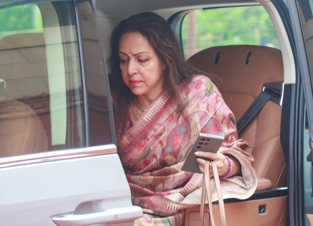 New Delhi: Bharatiya Janata Party (BJP) MP Hema Malini at the Parliament House complex during the Monsoon Session of Parliament in New Delhi on Monday, July 20, 2026. (Photo: IANS/Qamar Sibtain)
