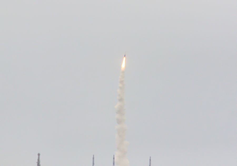 Vikram-1, India’s first privately developed orbital-class launch vehicle built by Skyroot Aerospace, lifts off on its maiden test flight under Mission Aagaman from the Satish Dhawan Space Centre in Sriharikota, Andhra Pradesh, on July 18. (IANS Photo)