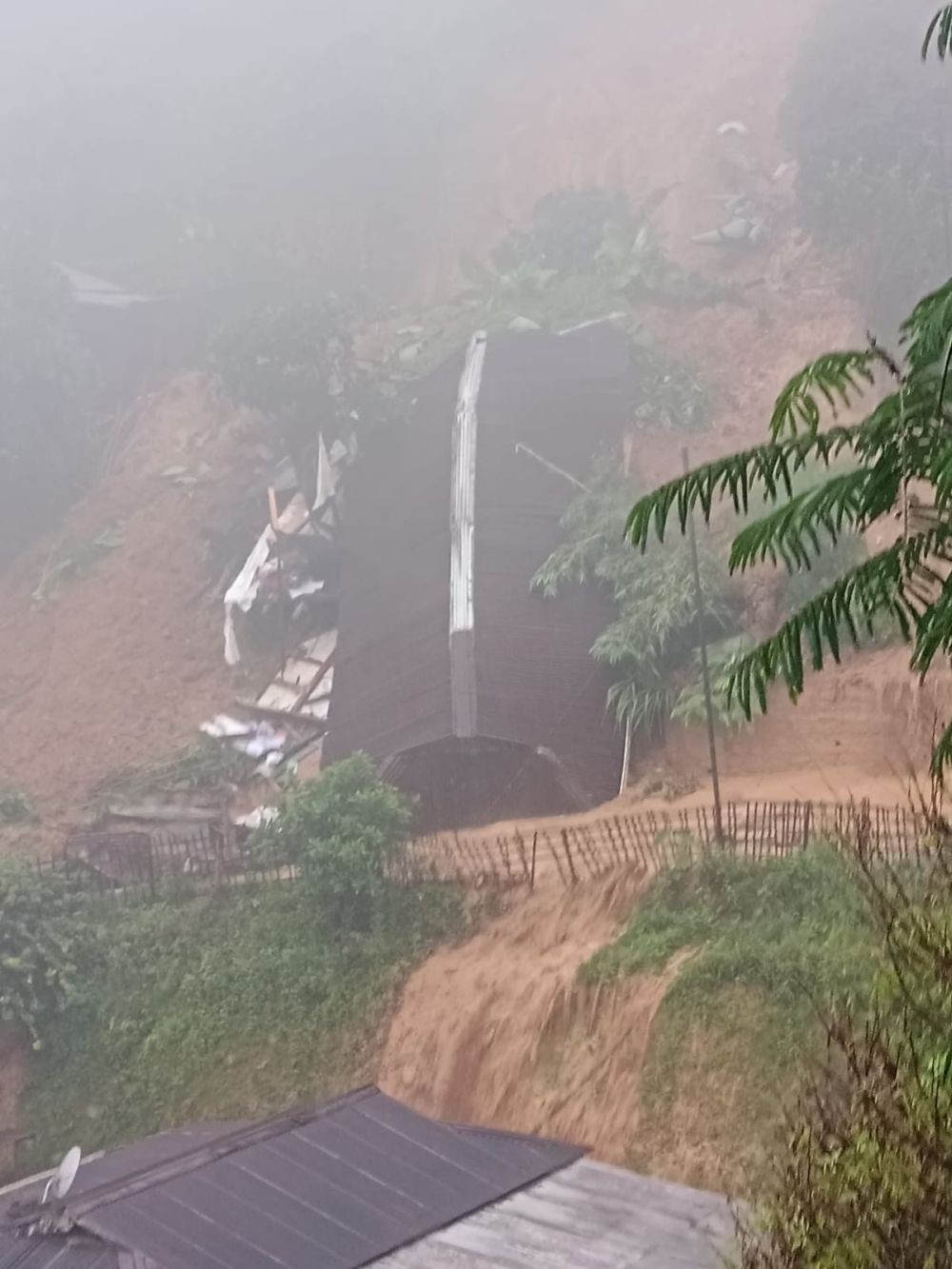 A view of the landslide-affected area in Mon town on July 19. (Morung Photo: Special Arrangement)