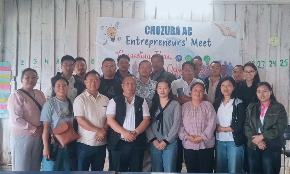 Advisor Khamo along with others during the entrepreneurs' meet at Chozuba town on July 11.