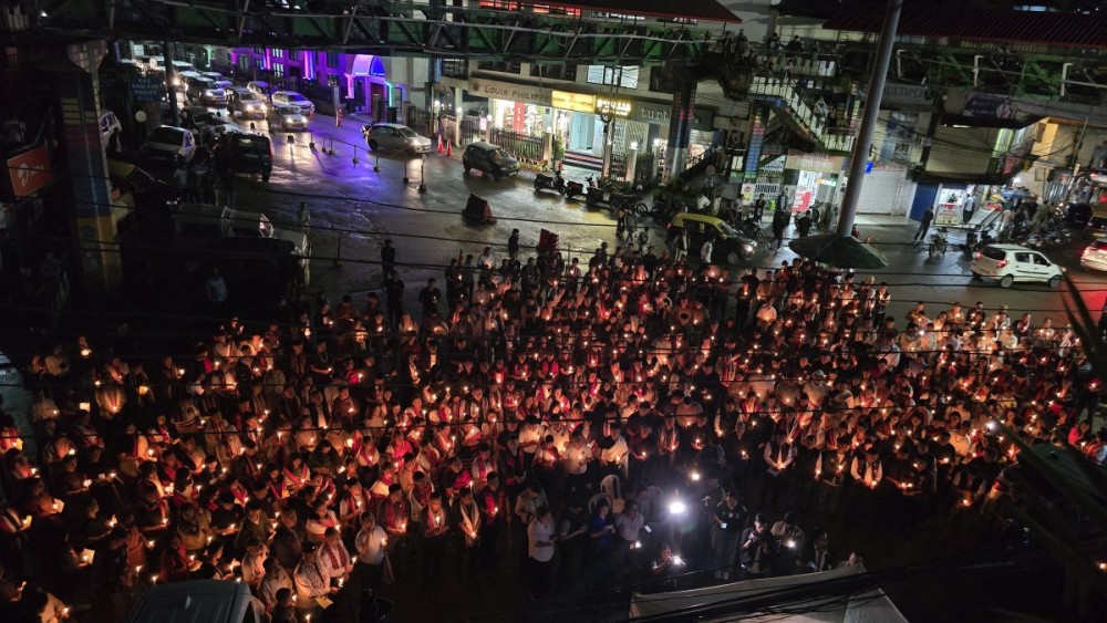 Participants attend the candlelight vigil organised by the Naga Students' Federation in Kohima on July 9. (Morung Photo)
