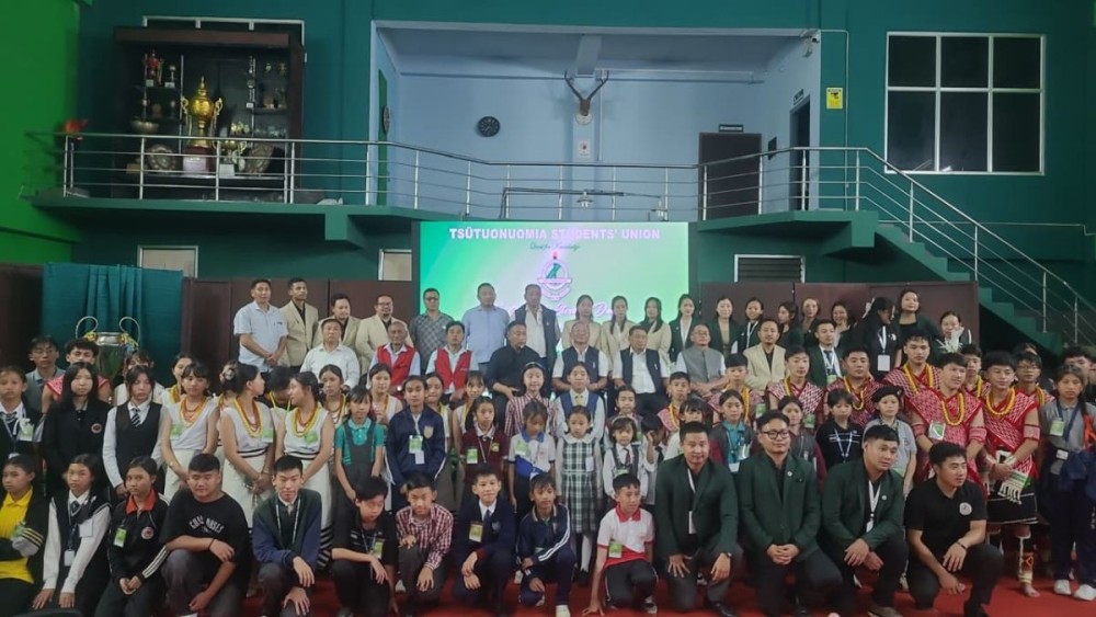 Tseilhoutuo (Ato) Rhutso along with other officials and winners of the 9th Annual Literary Day held at Kohima village on July 25. (Morung Photo)