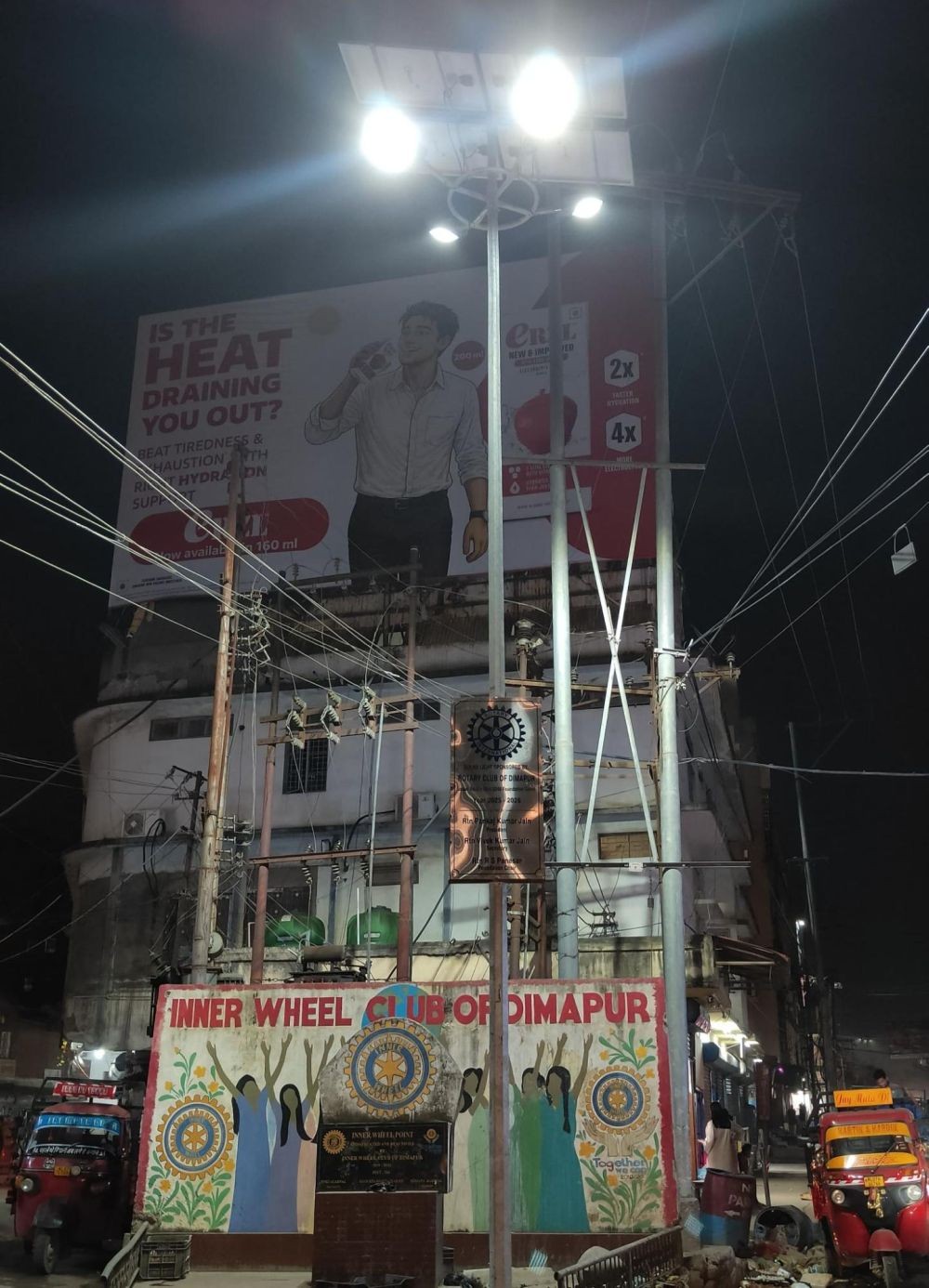 The newly installed high mast solar street light at the busy Murgi Patti-GS Road junction in Dimapur, installed by the Rotary Club of Dimapur. (Photo Courtesy: Rotary Club of Dimapur)