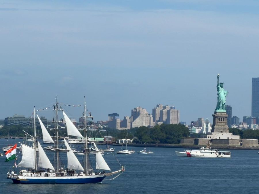 INS Sudarshini completes historic US voyage, showcases India’s maritime legacy at America’s 250th celebrations. (IANS Photo)