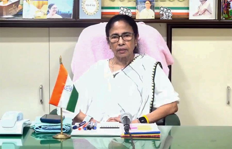 Former West Bengal Chief Minister and Trinamool Congress (TMC) supremo Mamata Banerjee addresses party workers through a video message in Kolkata, West Bengal, on July 15, 2026. (IANS/Video Grab Photo)