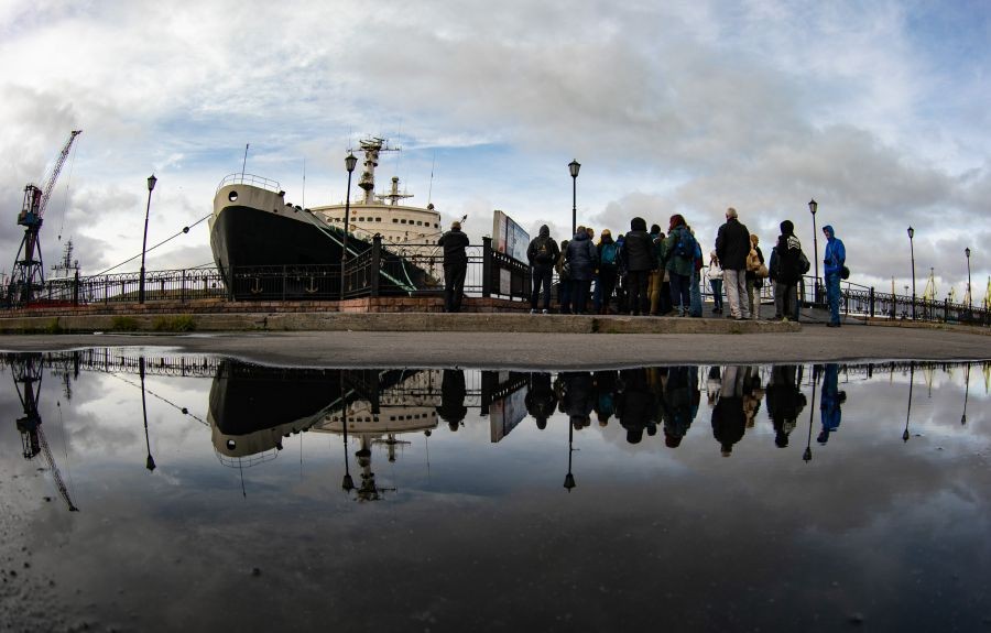People visit the nuclear-powered icebreaker Lenin in the Arctic Circle port city of Murmansk, Russia, Sept. 14, 2019. (IANS File Photo)