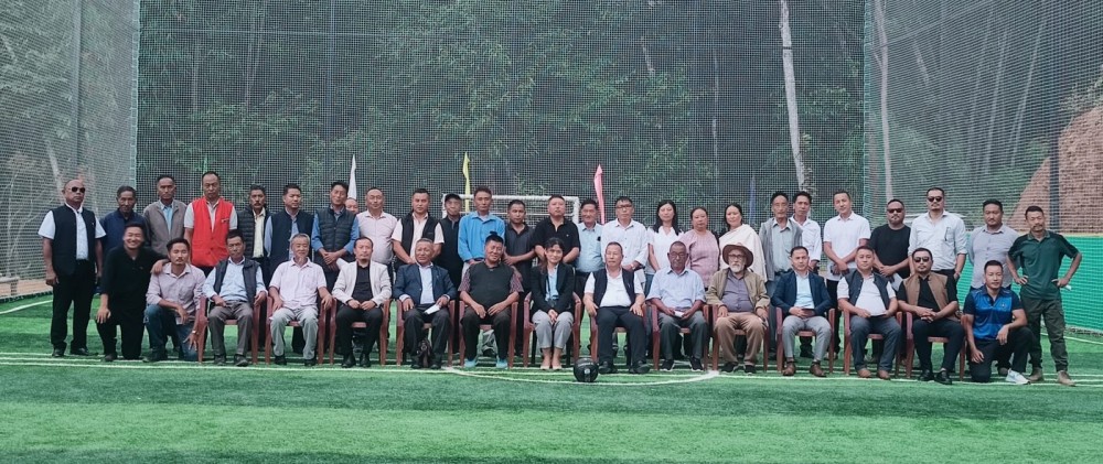 Advisor Kudecho Khamo and others during the inauguration of Futsal Court at Chetheba town in Phek on July 11.
