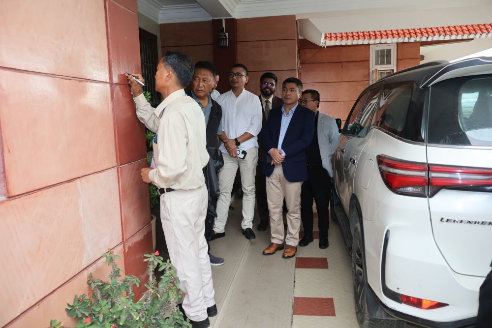 House listing of Angami Public Organization (APO) president Thejao Vihienuo is conducted at his residence in Meriema, Kohima, as part of the ongoing Census 2027 House Listing Operations on July 3. (DIPR Photo)