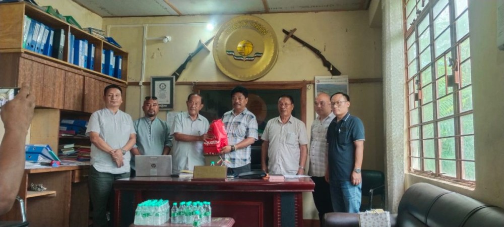 NPF officials along with the KU president during a visit to Mon on July 29.