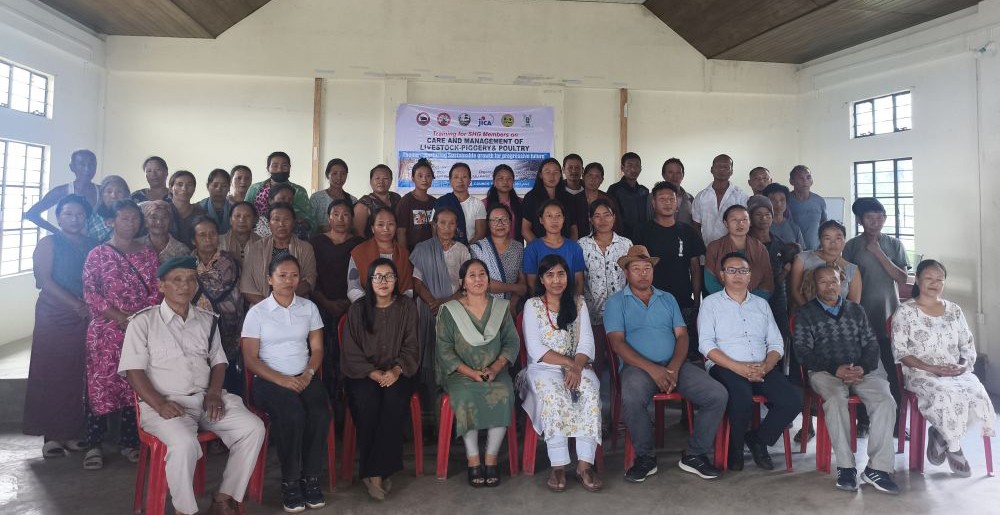 Officials along with the participants during a one-day training programme held at the Council Hall in Peren village on July 27.