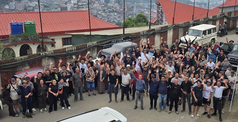 Members of Viswema Union Kohima  during social work at Vizol Road, Kohima on July 18.