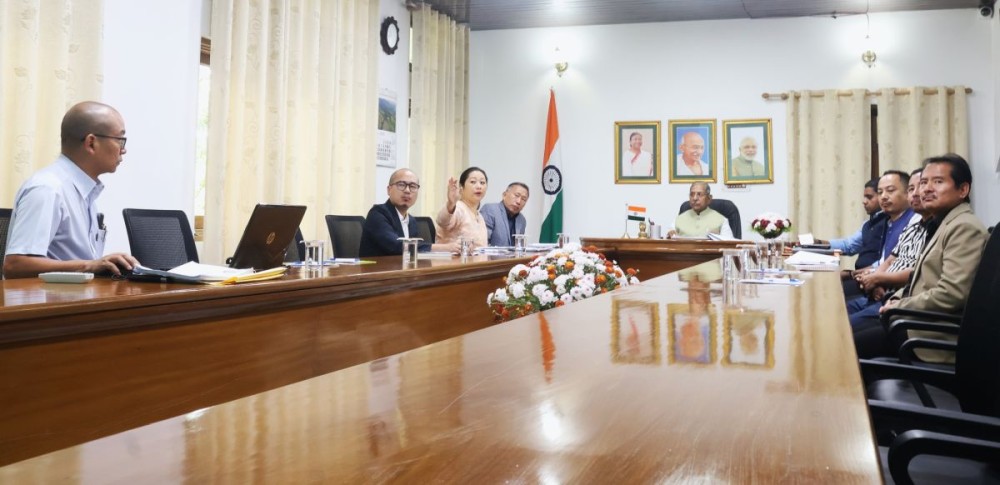 Governor Yadav along with other officials during the review meeting held at Lok Bhavan, Kohima on July 9. (Photo Courtesy: PRO, Lok Bhavan)