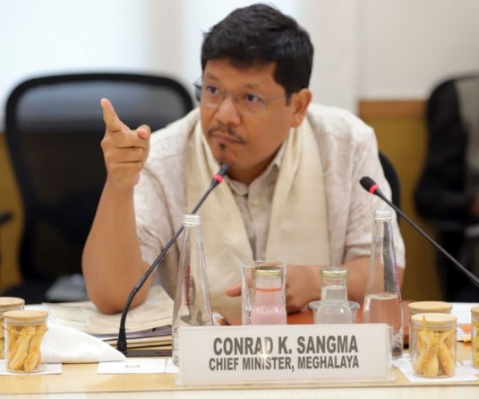 Meghalaya Chief Minister Conrad K. Sangma during a meeting of Chief Ministers of the Northeastern states hosted by NITI Aayog in New Delhi on June 12, 2026. (IANS/X/@NITIAayog Photo)