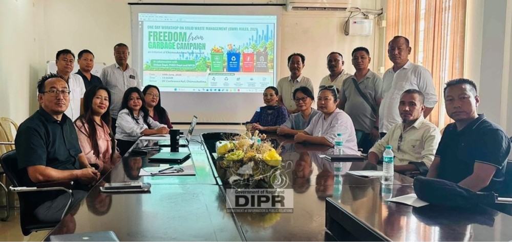 Officials along with other participants during a one-day workshop on solid waste management in Chümoukedima on June 30. (DIPR Photo)