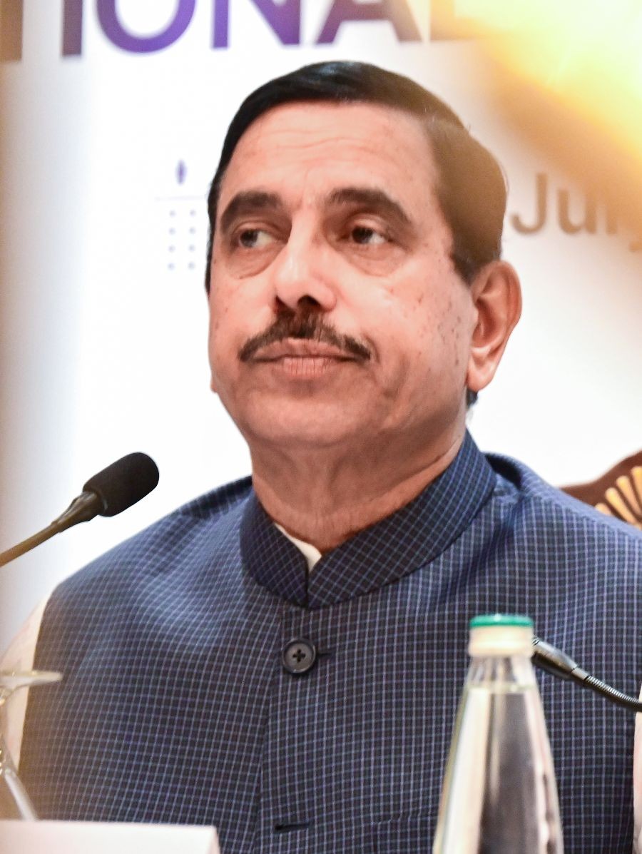 Union Minister for Consumer Affairs, Food and Public Distribution and New and Renewable Energy Pralhad Joshi addresses the inaugural session of the 5th Meeting of Heads of BRICS National Standardization Bodies (NSBs) at a hotel in Bengaluru, Karnataka, on July 16, 2026. (IANS Photo)