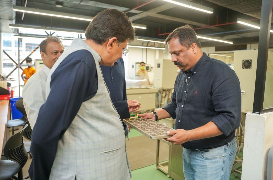 Union Commerce and Industry Minister Piyush Goyal holds discussions with officials during the Mega Common Facility Centre at SEEPZ in Mumbai, Maharashtra on May 15, 2026. (IANS/X/@PiyushGoyal File Photo)