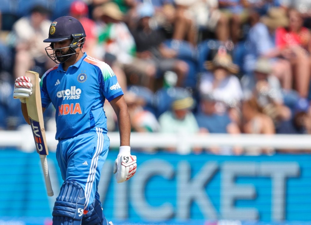 Cardiff: India's Rohit Sharma walks off the field after his dismissal during the second ODI between India and England at Sophia Gardens in Cardiff, Wales, on Thursday, July 16, 2026. (Photo: IANS)