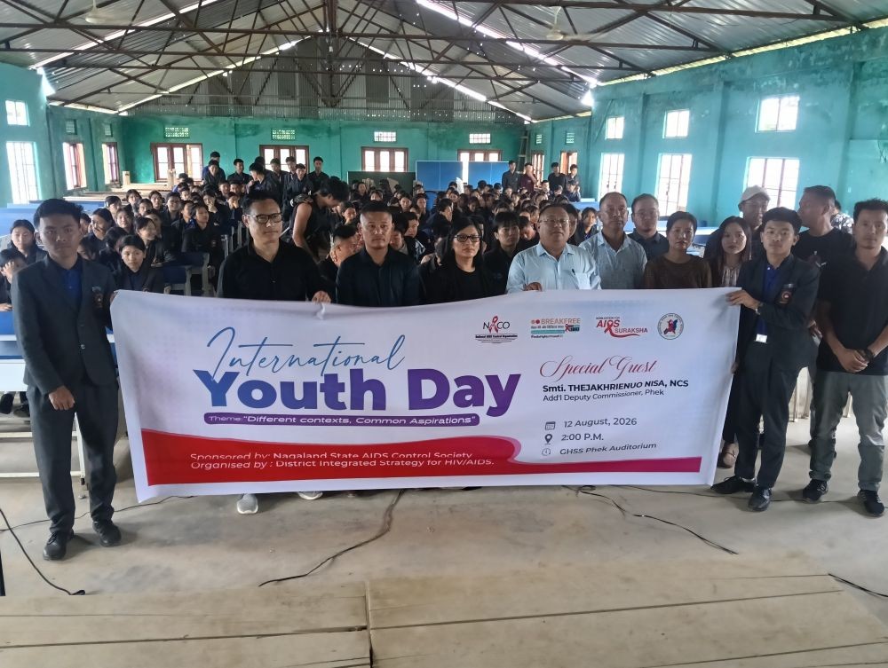 The special guest, Thejakhrienuo Nisa, ADC Phek, along with participants during the International Youth Day observance at GHSS Phek on August 12. (Photo Courtsy: NHM Phek)
