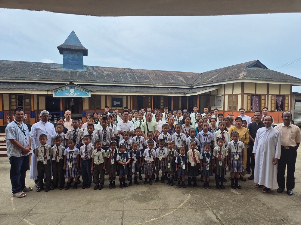 Attendees during the relief CEDOK relief distribution sessions held at St John Higher Secondary School, Mon on August 20. (Photo Courtesy:  CEDOK)
