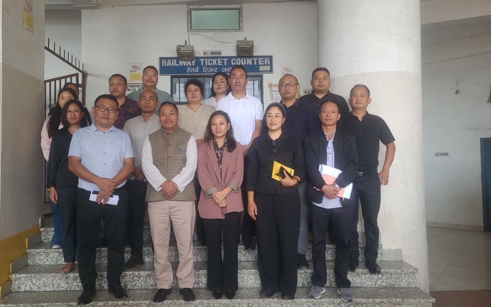 Supongmeren Jamir and others with officials of NST in Kohima on August 27. (Morung Photo)