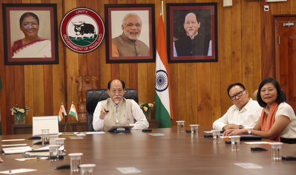 Nagaland Chief Minister Dr Neiphiu Rio virtually inaugurates the Chief Minister’s Yarn Bank Scheme, on the occasion of the 12th National Handloom Day on August 7.