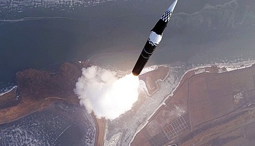 This Jan. 7, 2025, file photo, released by North Korea's official Korean Central News Agency, shows a new intermediate-range ballistic missile tipped with a hypersonic warhead being launched the previous day. (Image Courtesy: Yonhap/IANS)