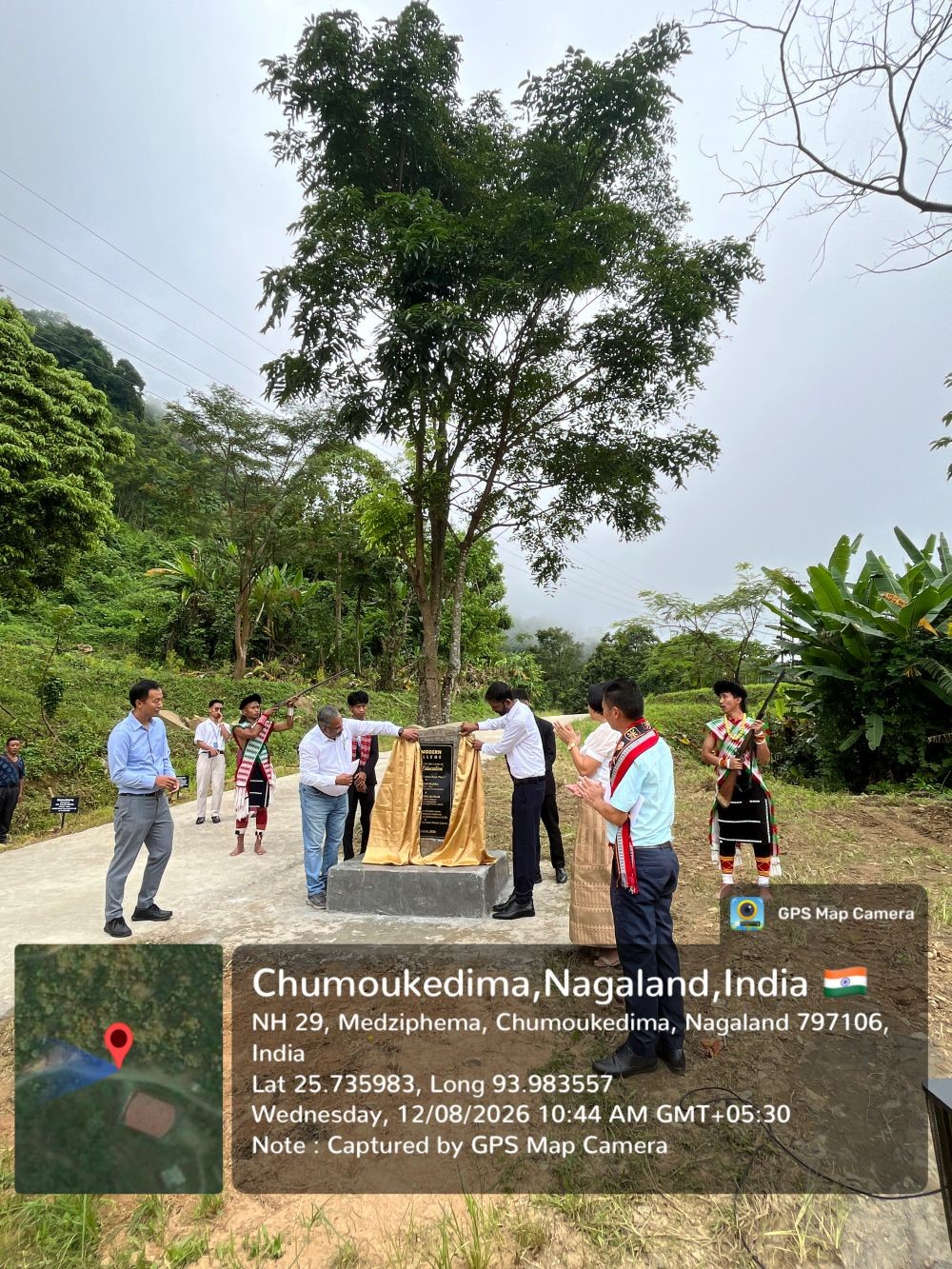 Senior officials of HiKOKI Power Tools India Pvt. Ltd. Formally inaugurates the Phase 2 campus road of Modern College in Kohima on August 12.