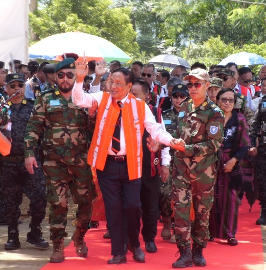 NSCN (IM) Ato Kilonser during the 80th Naga Independence Day commemoration at the Naga Political Group’s Council Headquarters, Hebron, on August 14. (Morung Photo)