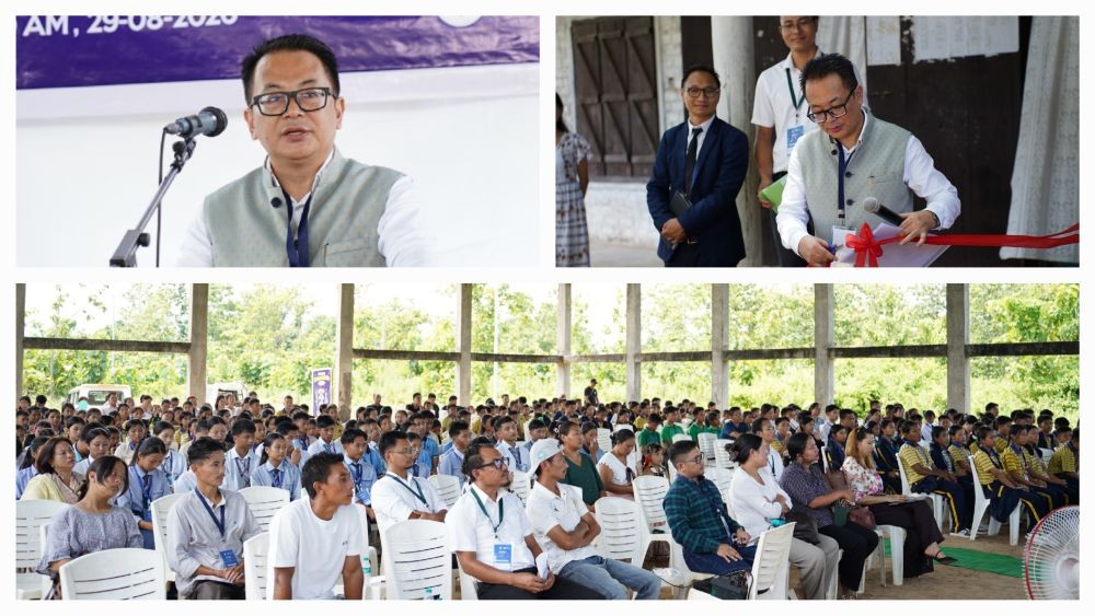 (Top) Peren DC Hiazu Meru. (Bottom) Section of the participants during the Science Exhibition 2026 held Baptist High School, Jalukie on August 29.
