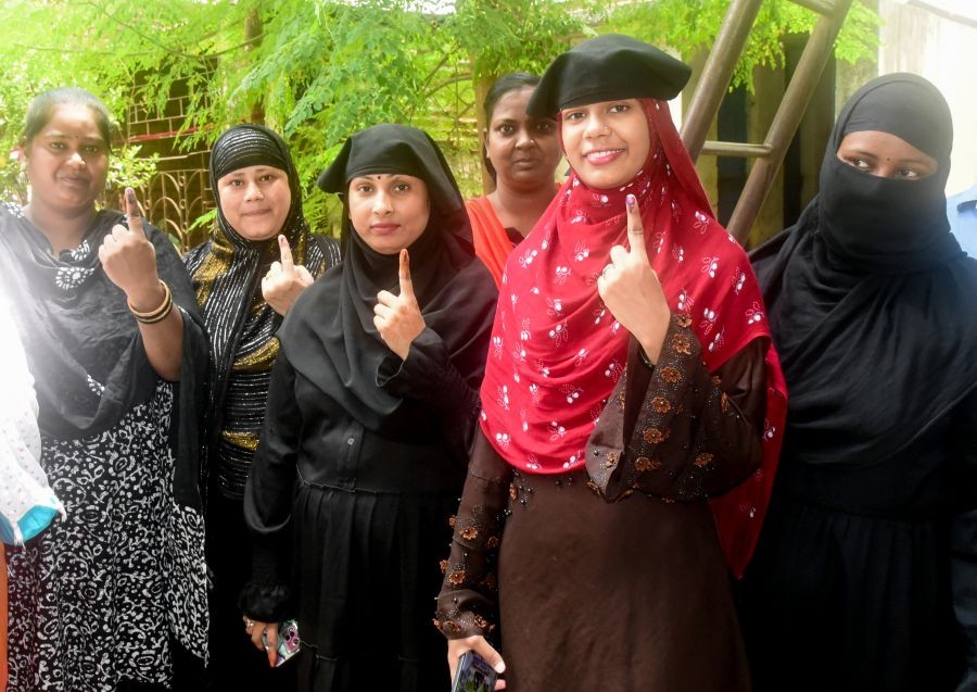 Voters show their ink-marked fingers after casting their votes in the Bihar Assembly by-election for the Bankipur Assembly constituency, in Patna, Bihar, on July 30, 2026. (IANS File Photo)