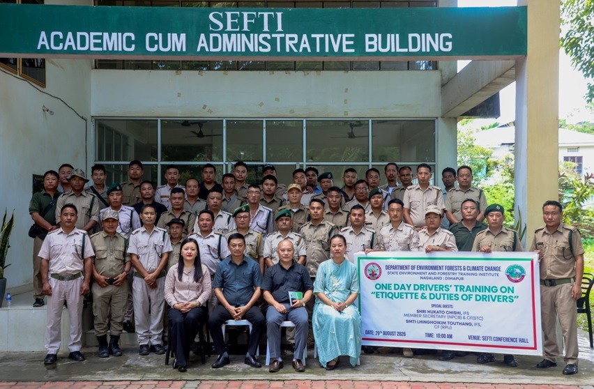 Officials along with the drivers during a refresher training programme held at the State Environment and Forestry Training Institute (SEFTI), Dimapur on August 29.