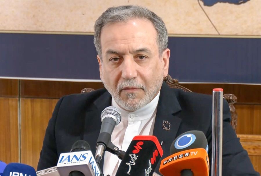 Iranian Foreign Minister Abbas Araghchi addresses a press conference during his visit for the BRICS Foreign Ministers’ meeting, in New Delhi on May 15, 2026. (IANS/Video Grab File Photo)