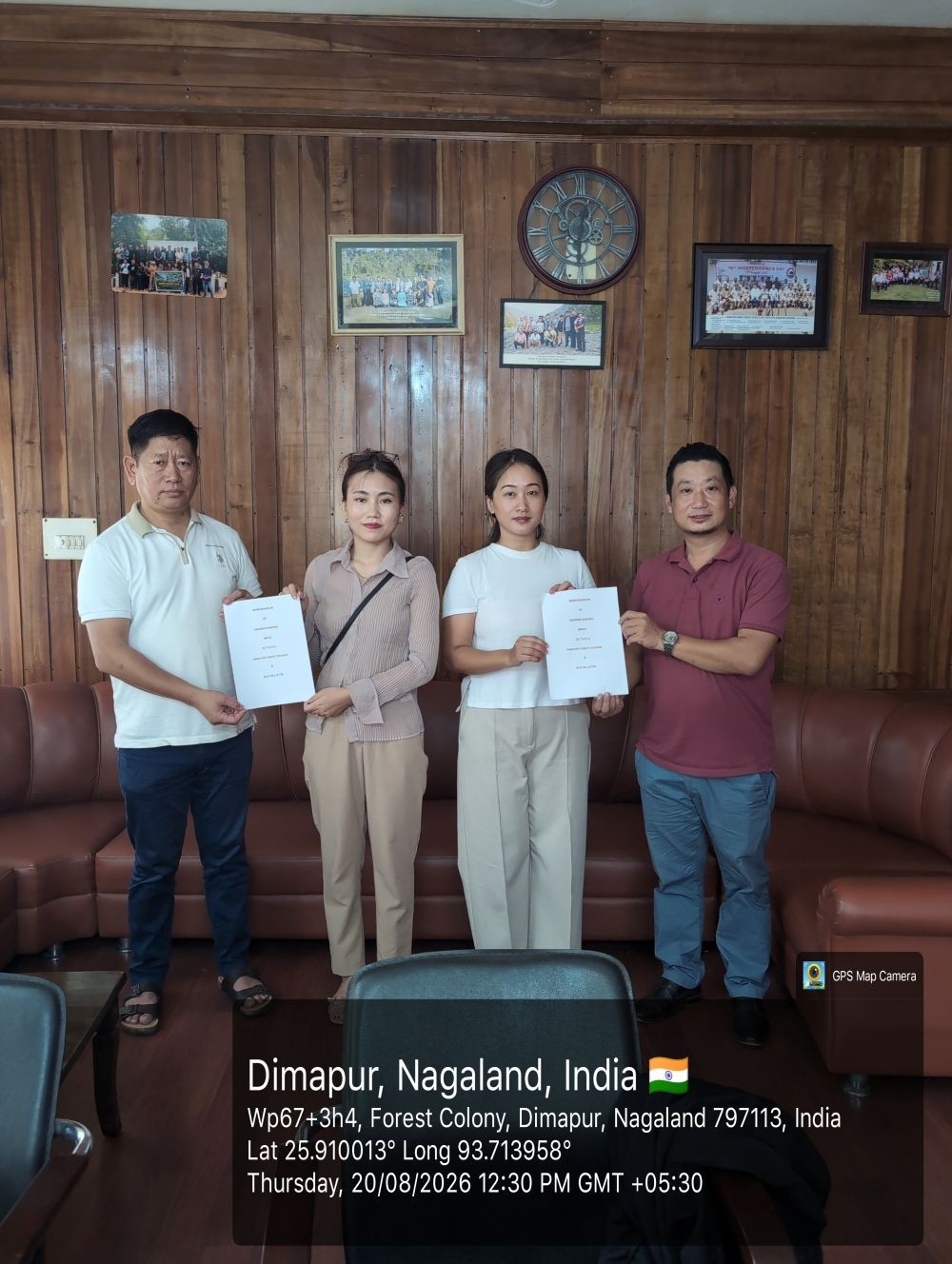 Representatives of the Dimapur Forest Division and 90.8 Hills FM during the signing of the MoU on August 20 to renew their collaboration. (Photo Courtesy:  90.8 Hills FM)
